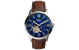 Fossil Часы Wrist Watch Automatic Mechanical Movement Leather Strap 44mm Blue Dial Men's Watch, Blue Dial me3110 | blue dial