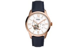 Fossil Часы Wrist Watch Automatic Mechanical Movement Leather Strap 44mm White Dial Men's Watch, White Dial me3171 | white dial