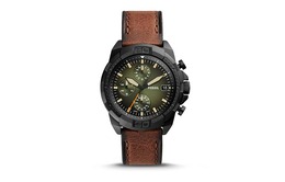 Fossil Часы Wrist Watch Quartz Movement Leather Strap 44mm Green Dial Men's Watch, Black Dial fs5856 | black dial