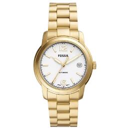 Fossil Часы Heritage Collection Wrist Watch Automatic Mechanical Movement Stainless Steel Strap 38mm White Dial Unisex, White Dial me3226 | white dial