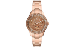 Fossil Часы Stella Collection Wrist Watch Quartz Movement Stainless Steel Strap Tan Watch Dial Women's Watch, Tan Watch Dial es5109 | tan watch dial