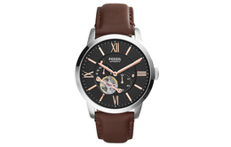 Fossil Часы Wrist Watch Automatic Mechanical Movement Leather Strap 45mm Black Dial Men's Watch, Black Dial me3061 | black dial