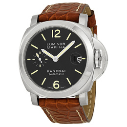 Pre-owned Panerai Luminor Marina Black Dial Mens Watch pam00048