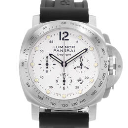 Pre-owned Panerai Luminor Daylight Chronograph Chronograph Tachymeter Ivory Dial Mens Watch pam 00251