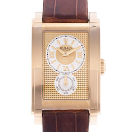 Gebrauchter Rolex Cellini Prince mit Gold-Drehknopf und Gold-Dial für Herren - Referenz 5440