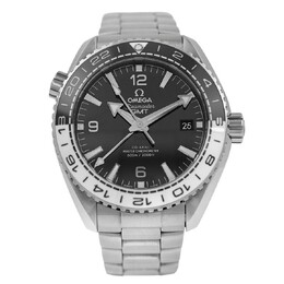 Pre-owned Omega Seamaster Planet Ocean GMT Black Dial Mens Watch 215.30.44.22.01.001