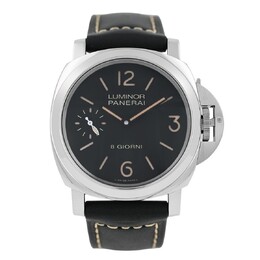 Panerai Luminor Basis Typ. Schwarzene Dial Herrenuhren mit Analog-Anzeige und Stahlarmband, Art.-Nr.: PAM00915