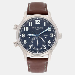 Patek Philippe Calatrava Travel Time 5524G-001 Automatic Blue 18k white gold Men's Wristwatch 42 mm 1231718