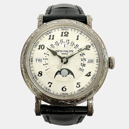 Patek Philippe Perpetual Calendar 5160/500G-001 Automatic White 18k White Gold Men's Wristwatch 42 mm 1234678