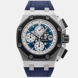 Pre-Owned Audemars Piguet Royal Oak Offshore Rubens Barrichello II 26078PO.OO.D018CR.01 Blue Automatic Platinum Men's Wristwatch 44 mm 1234171