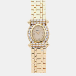 Pre-Owned Audemars Piguet 66960BA.ZZ.1071BA.01 White Quartz 18k Yellow Gold Diamond Women's Wristwatch 20 mm 1234169